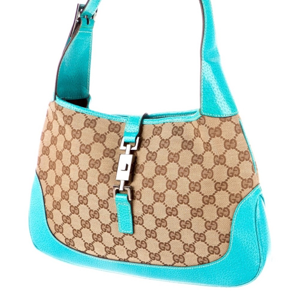 Gucci GG Canvas Small Jackie O Hobo Light Blue